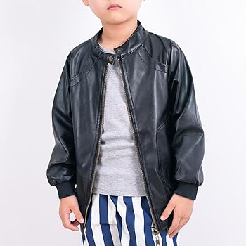 Amazon.com: Chinaface Boy's Trendy Stand-Collar PU Leather